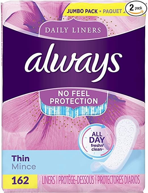 Thin Liners Wrapped Unscented 162 Count (Pack of 2)