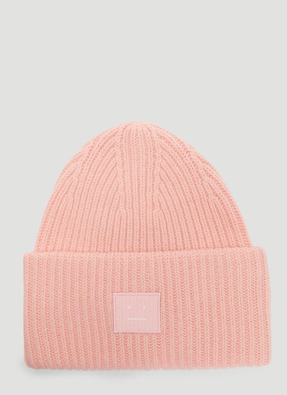 Pansy N Face Knit Hat in Pink