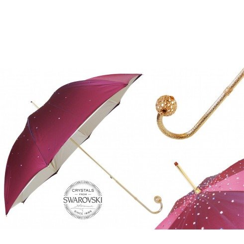 Burgundy Swarovski® Umbrella, Double Cloth