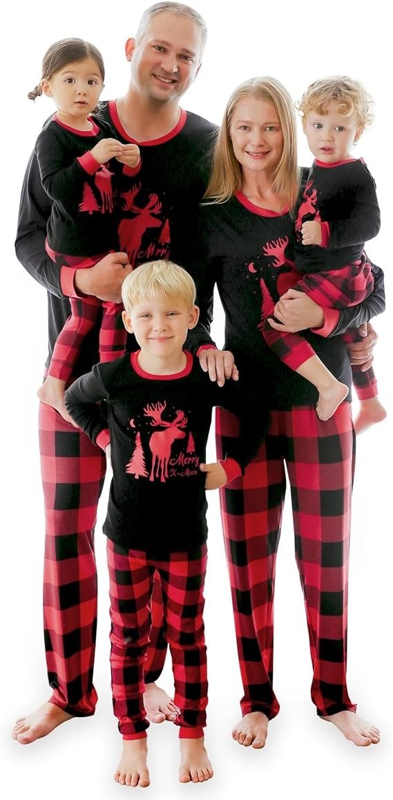 Infant Toddler Kids Adult Couple Family Matching Halloween Christmas Xmas Holiday Buffalo Plaid Pajama Set