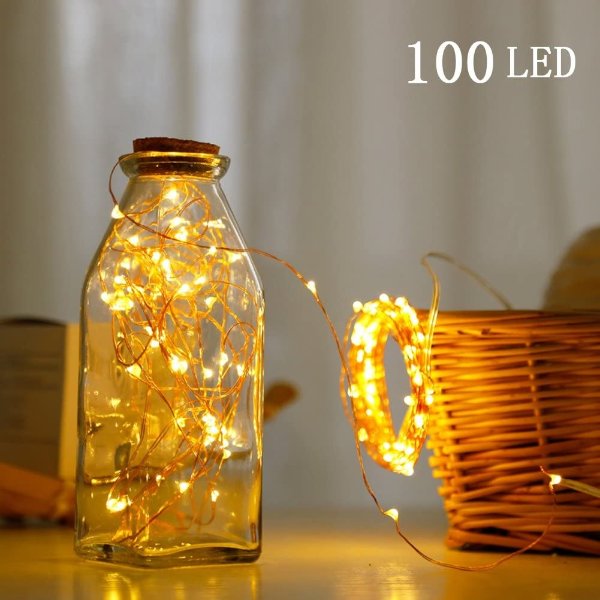 33ft 100LED Copper Wire String Lights Fairy String Lights 8 Modes LED String Lights