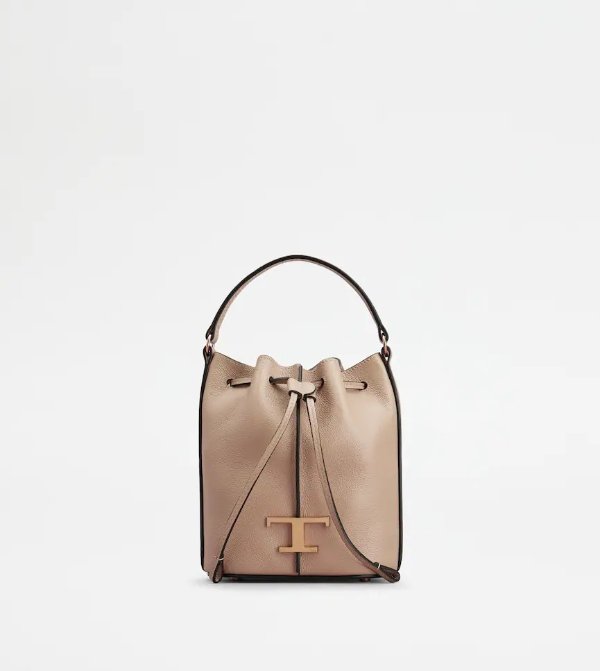 T Timeless Bucket Bag in Leather Micro