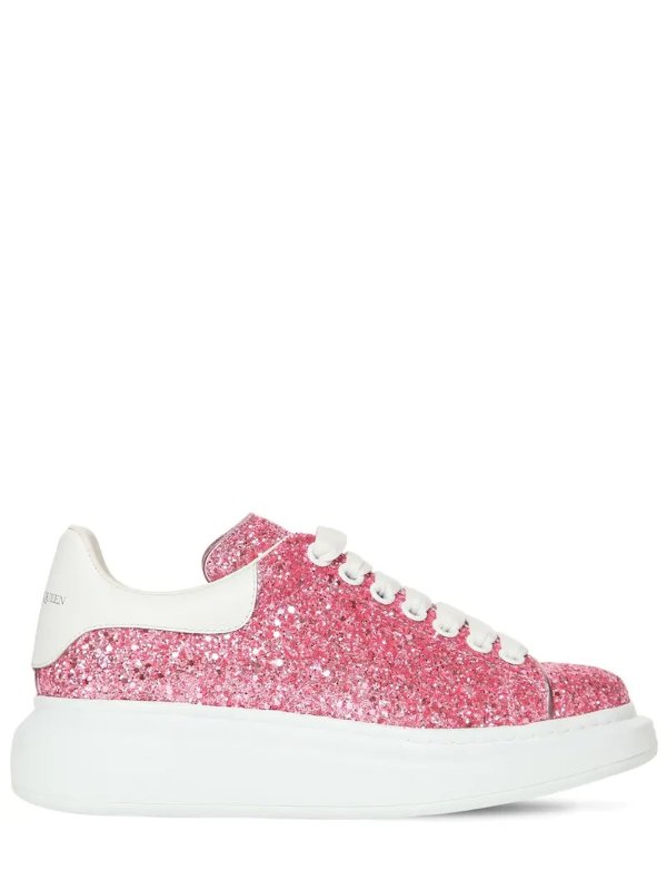 45MM GLITTERED LEATHER SNEAKERS