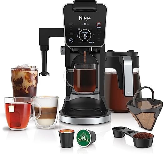 CFP307 DualBrew Pro Specialty Coffee System, Single-Serve, Compatible with K-Cups & 12-Cup Drip Coffee Maker, with Permanent Filter, Black