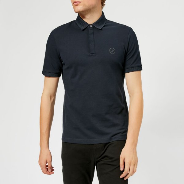 Men's Tonal Logo Polo Shirt - Navy