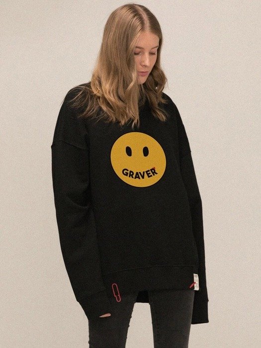 Big Dot Smile Clip Sweatshirt_Black et 4color