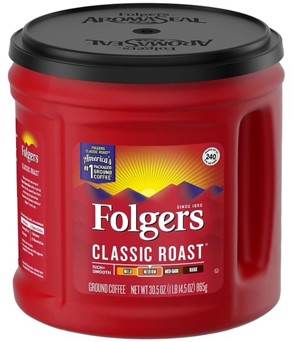Folgers 经典中焙咖啡粉 30.5oz 大罐装