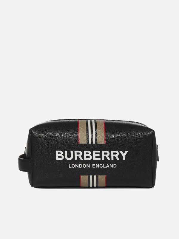Logo leather pouch