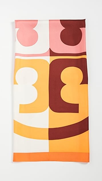 Colorblock Logo丝巾