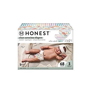 The Honest Company® Size 3 68-Count Disposable Diapers in Rainbow Stripes/Flower Power | buybuy BABY