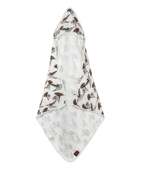 White Hummingbird Organic Hooded Towel