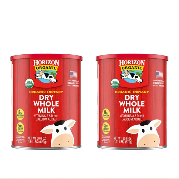 Organic Instant Dry Whole Milk, 30.6 Oz(2 pack)