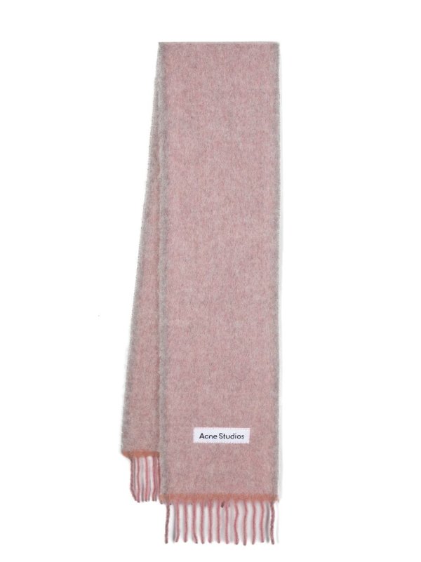 fringed mohair-wool scarf