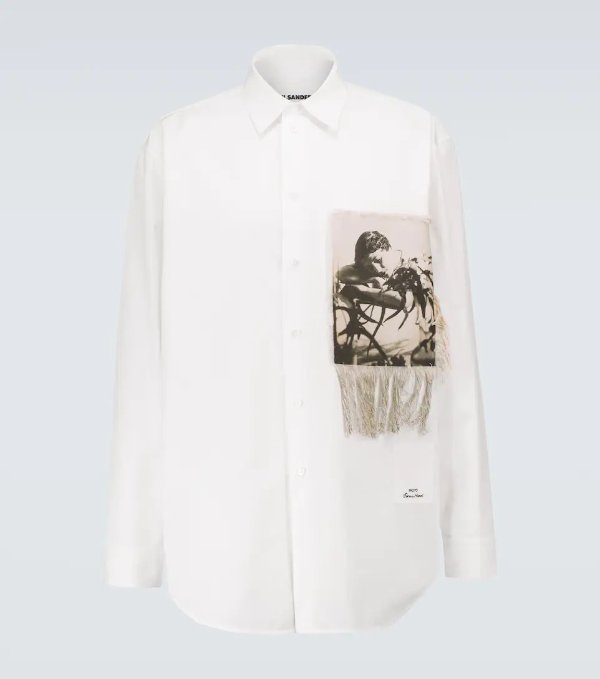 Printed cotton long-sleeved shirt
