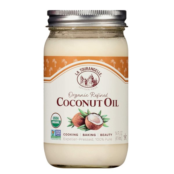 , Organic Refined Coconut Oil, Great for Cooking, Baking, Hair, and Skin Care, 14 fl oz