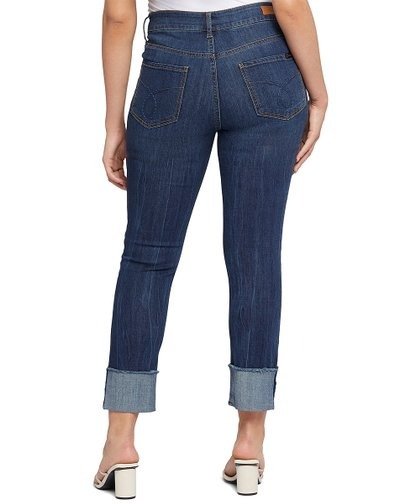Avalon Blue Slim Straight High Cuff Jeans - Women