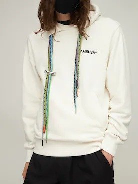 EMBROIDERED LOGO MULTICORD COTTON HOODIE