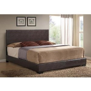 Ireland King Faux Leather Bed, Brown