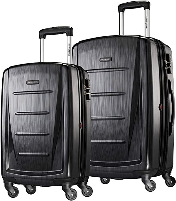 Winfield 2 Hardside Expandable Luggage with Spinner Wheels, Brushed Anthracite, 2-Piece Set (20/24)
