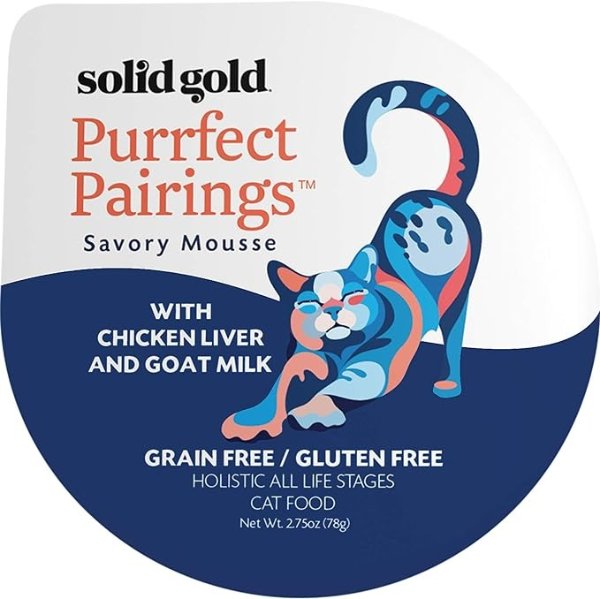 Grain Free Wet Cat Food Pate - Made with Real Chicken Liver - Purrfect Pairings Goat Milk Mousse Pate Canned Cat Food for Healthy Digestion, Weight Control, & Overall Immunity
