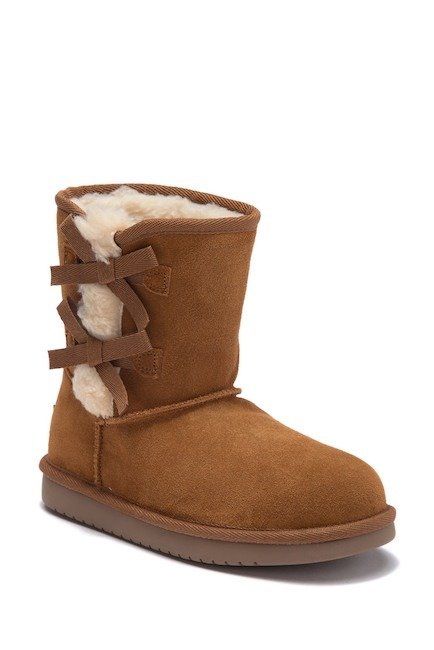 Victoria Faux Fur Lined Suede Short Boot (Little Kid & Big Kid)