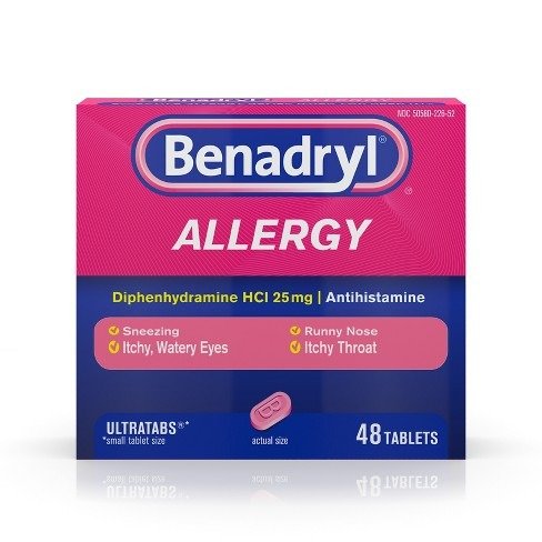 Benadryl Ultratabs Antihistamine Allergy Medicine Tablets - 48ct