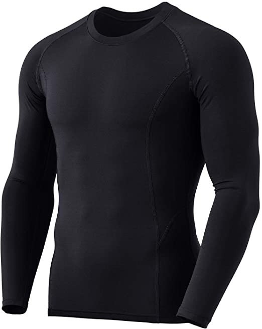 TSLA 1 or 2 Pack Men's Thermal Long Sleeve Compression Shirts, Athletic Base Layer Top, Winter Gear Running T-Shirt
