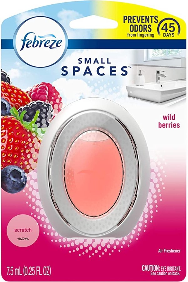 Small Spaces Air Freshener, Odor Eliminating, Wild Berries, 1 Count