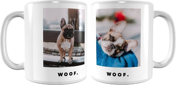 Personalized "Minimalistic Woof" White Coffee Mug, 11-oz
