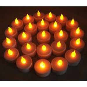 24 LED Flameless Amber Colored Battery Operated Tealights