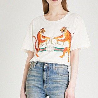 Tiger-print cotton-jersey T-shirt