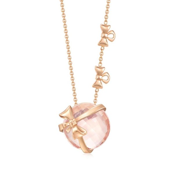 18K Rose Gold Rose Quartz Necklace | Chow Sang Sang Jewellery eShop