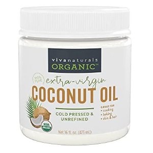 Organic Coconut Oil - Unrefined, Cold-Pressed Extra Virgin Coconut Oil, USDA Organic and Non-GMO Cooking Oil, Great as Hair Oil and Skin Oil, 16 Oz