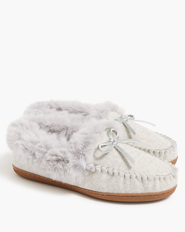 Shearling-lined slippers