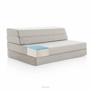 LUCID 4 Inch Folding Mattress and Sofa with Removable Indoor