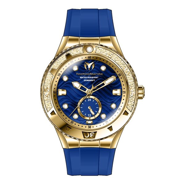 TechnoMarine Cruise Monogram Women's Watch w/ Mother of Pearl Dial - 44mm, Blue (TM-121240)