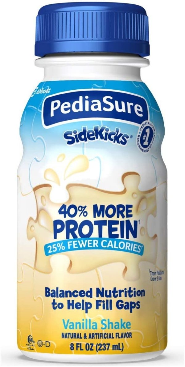 Sidekicks, High Protein Nutrition Shake for Kids, Vanilla, 8 Fl Oz, Pack of 24