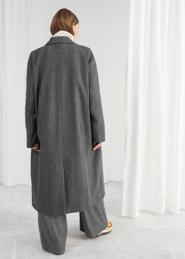 Herringbone Wool Blend Coat - Grey - Woolcoats - & Other Stories