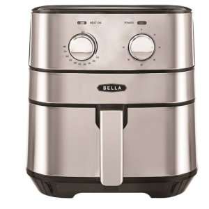 Bella - 4-qt. Analog Air Convection Fryer - Stainless Steel