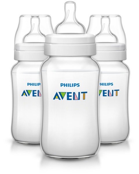 Anti-colic baby bottles Clear, 11oz, 3pk, SCF406/37