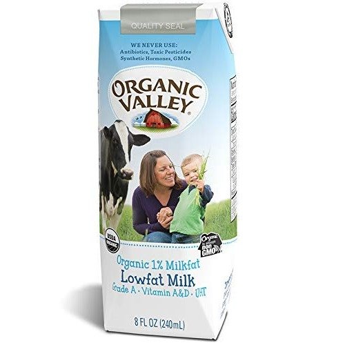 Organic Valley, Milk Boxes, Shelf Stable 1% Milk, Healthy Snacks, 8 Fl Oz (Pack of 24)