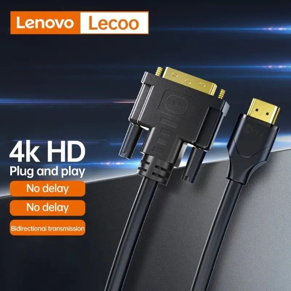 Lenovo Lecoo Hdmi To Dvi Conversion Cable 4k60hz Hd Cable Two Way Interchange Laptop Monitor | Shop The Latest Trends | Temu