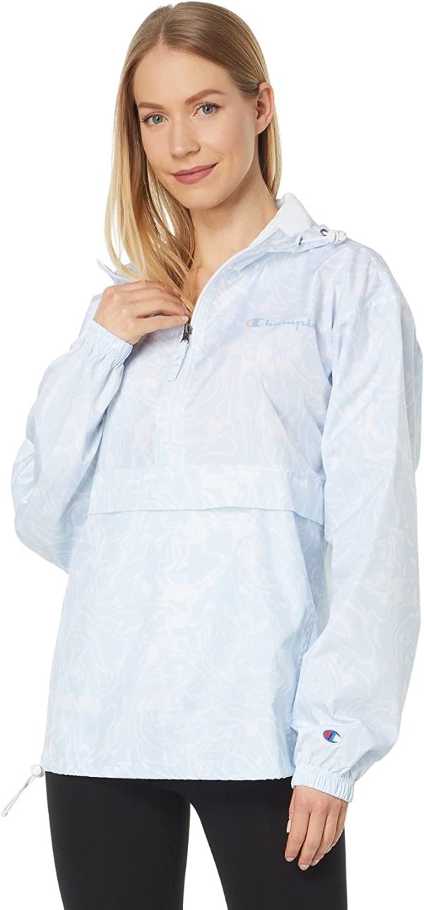 Women's Packable Print Jacket, Wind- and Water-Resistant Hooded Jacket, Prints & Script