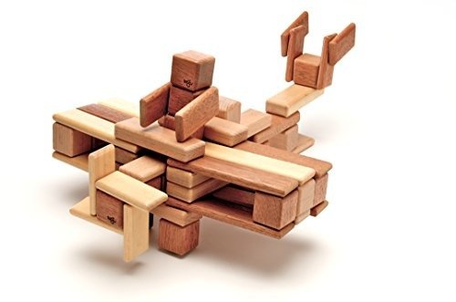 52 Piece Tegu Original Magnetic Wooden Block Set, Mahogany
