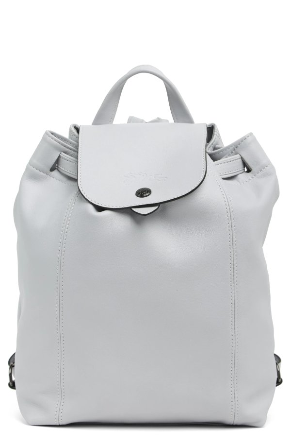 Le Pliage Cuir Flap Leather Backpack
