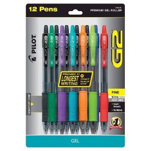 PILOT® Retractable Gel Pens With Rubber Grip, 0.7mm, 12ct - Multicolor Ink