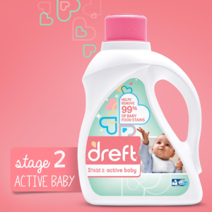 Dreft Stage 2: Active Hypoallergenic Liquid Baby Laundry Detergent (HE) 50 Ounces 2 Count