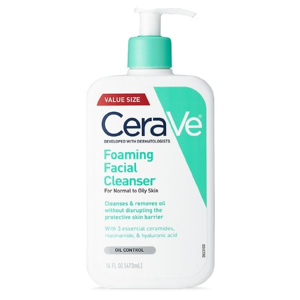 CeraVe Foaming Face Cleanser, Fragrance-Free Face Wash with Hyaluronic Acid