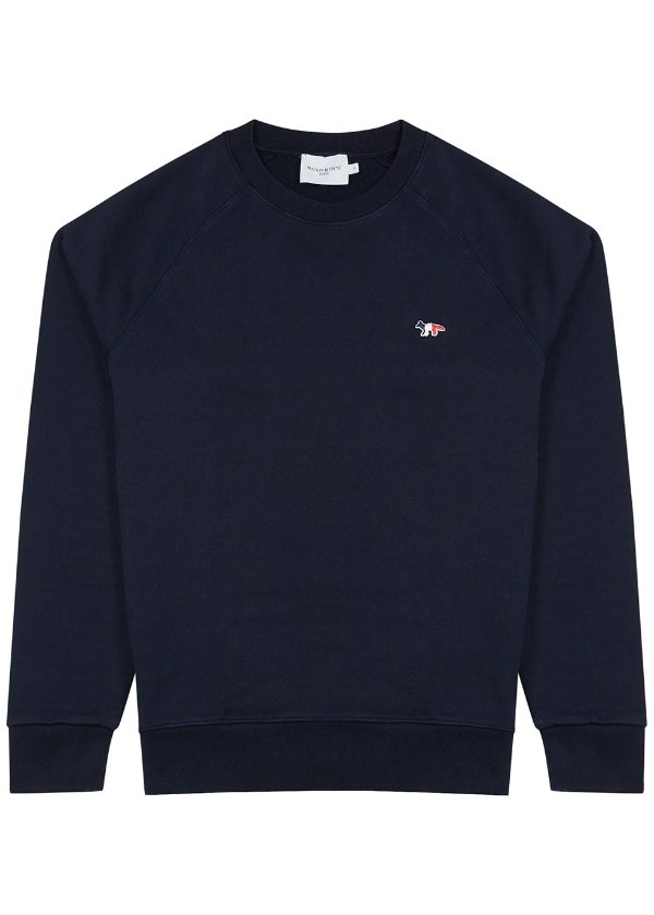 Navy logo cotton sweatshirt
