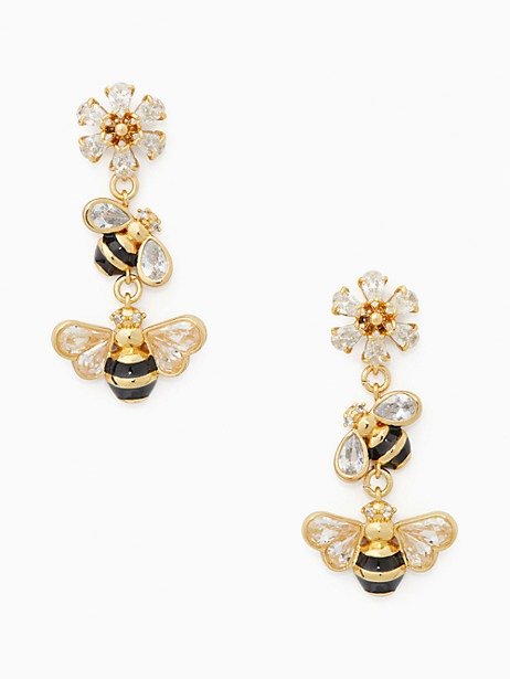 all abuzz stone bee linear earrings